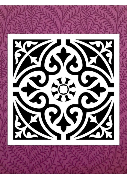 Stencil Sarayi Boyama Şablon Damask Çini Mandala - 2163 Ölçü 40X40