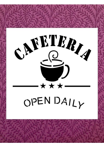 Stencil Sarayi Boyama Şablon Mutfak Obje ve Yazıları - 9012 Ölçü 50X50