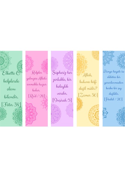 5 Adet Ayetler Kitap Ayracı (155X45 Mm)