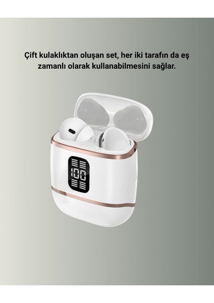 Bluetooth 5.3 Kulaklık – Kulakiçi, Anc+Enc, 4 Adet Set, Dijital Göstergeli