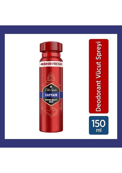 Captain Erkek Deodorant Vücut Spreyi 150 ml fiyatları