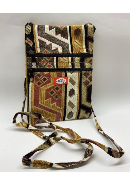 Otantik Desenli Fermuarlı Askılı Çanta Özel Dikim - GS302 (Lisinya)