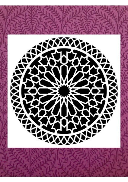 Stencil Sarayi Boyama Şablon Damask Çini Mandala - 2101 Ölçü 60X60