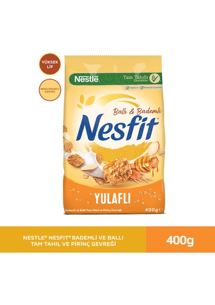 Nestlé Nesfit Ballı Bademli Tam Tahıl ve Pirinç Gevreği 400g
