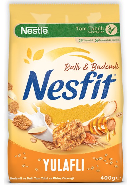 Nestlé Nesfit Ballı Bademli Tam Tahıl ve Pirinç Gevreği 400g modelleri