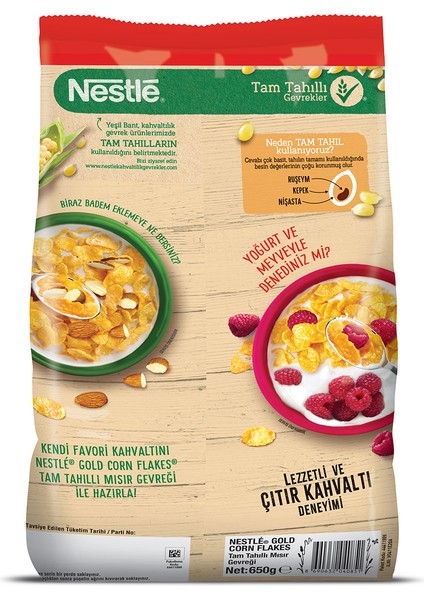 Nestlé Gold Corn Flakes Tam Tahıllı Mısır Gevreği 650 gr modelleri