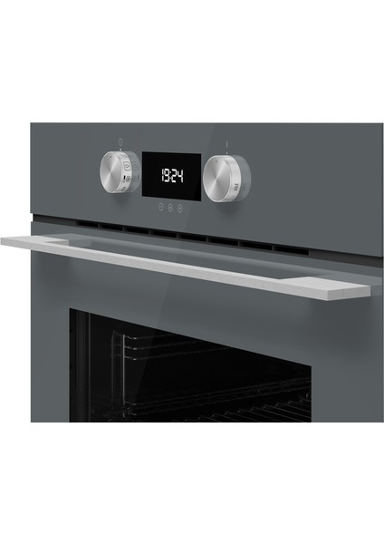 HLB 8400 ST Ankastre Multifonksiyonel Dijital Ekranlı Turbo Fırın Gri Cam 70 lt 111000006