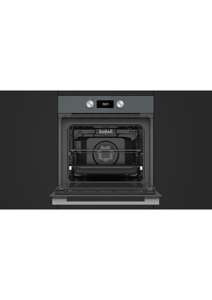HLB 8400 ST Ankastre Multifonksiyonel Dijital Ekranlı Turbo Fırın Gri Cam 70 lt 111000006