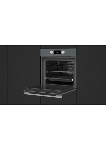 HLB 8400 ST Ankastre Multifonksiyonel Dijital Ekranlı Turbo Fırın Gri Cam 70 lt 111000006
