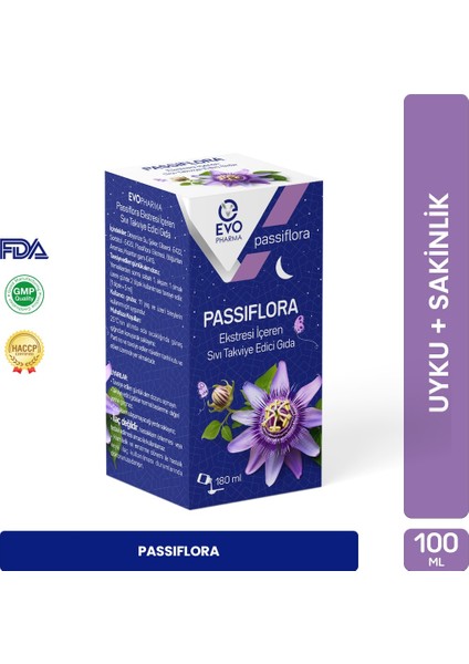 Passiflora Sıvı Takviye Edici Gıda 180 ml