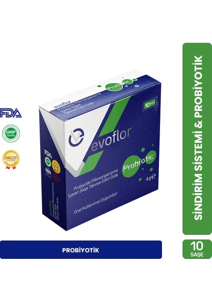 Evoflor Probiyotik 10 milyar Cfu Saccharomyces Boulardii 10 Saşe