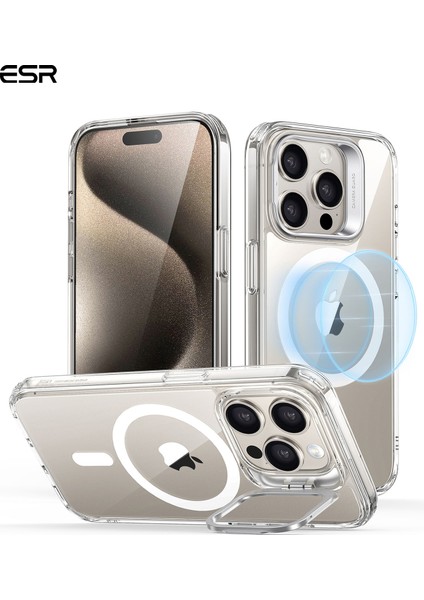 Iphone 15 Pro Halolock Magsafe Classic Hybrid Silikon Kılıf Şeffaf Standlı