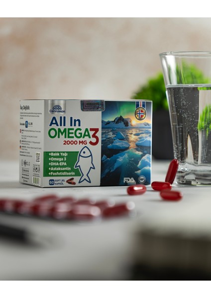 All In Omega 3 2000 mg (2X60 Soft Jel Kapsül) 2 Li Avantaj Paket
