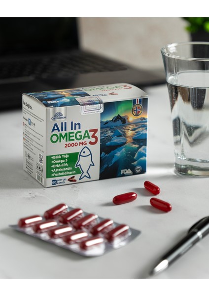 All In Omega 3 2000 mg (2X60 Soft Jel Kapsül) 2 Li Avantaj Paket