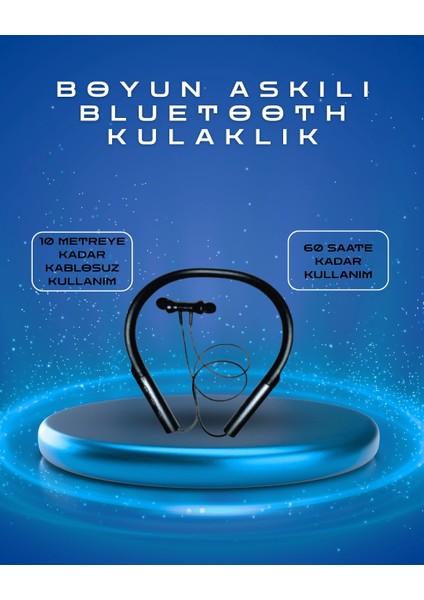 Polygold PG-100 Type-C Şarjlı Bluetooth Kulaklık – Boyun Askılı, Uzun Pil Ömürlü, Mikrofonlu