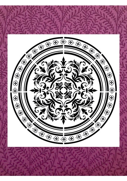 Stencil Sarayi Boyama Şablon Damask Çini Mandala - 2215 Ölçü 80X80