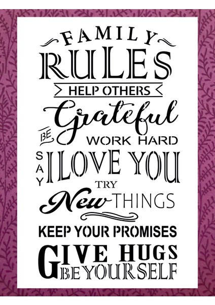 Stencil Sarayi Boyama Şablon Yazı ve Numaralar - 2185 Ölçü 20X30