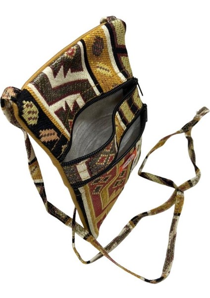 Otantik Desenli Fermuarlı Askılı Çanta Özel Dikim - GS301 (Lisinya) fiyatları