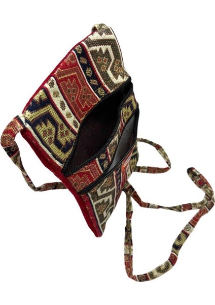Otantik Desenli Fermuarlı Askılı Çanta Özel Dikim - GS301 (Lisinya) fırsatları