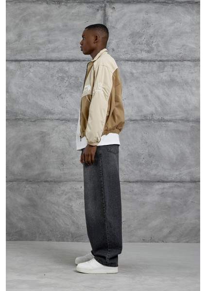 Krem Vibrant Kabartma Baskılı Mevsimlik Ceket