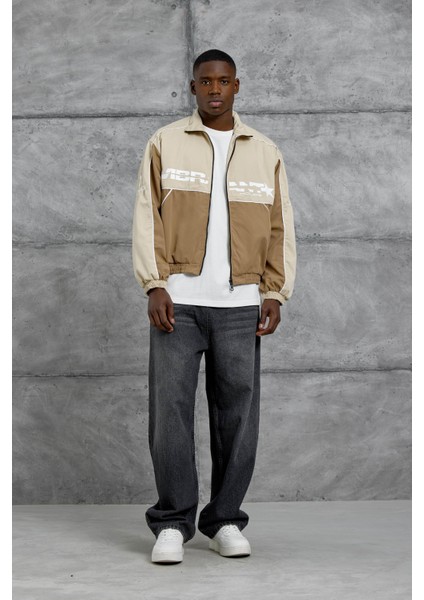 Krem Vibrant Kabartma Baskılı Mevsimlik Ceket fırsatları