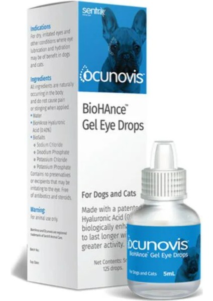 Ocunovis Biohance Jel Goz Damlası 5 ml