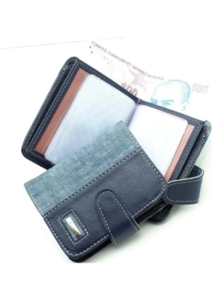 Kot Kumaş Bozuk ve Kağıt Para Kartlık ve Cüzdan NEW134 - Mavi - Lacvert fiyatları