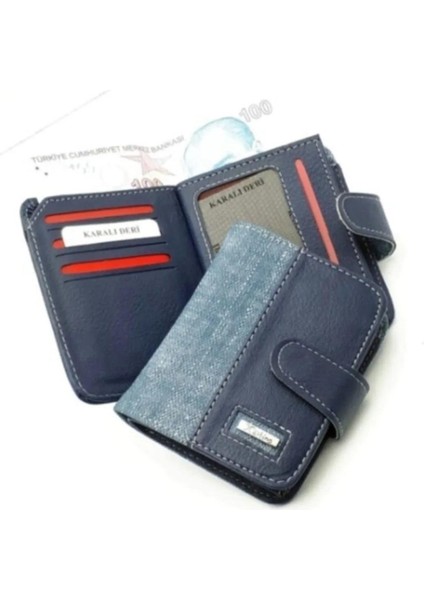 Kot Kumaş Bozuk ve Kağıt Para Kartlık ve Cüzdan NEW134 - Mavi - Lacvert fırsatları