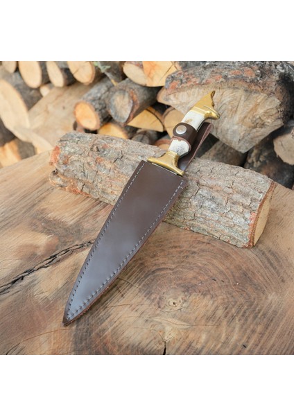 Çerkez Model 34 cm - Geyik Boynuzu Sap - Kurt Başlı fiyatları