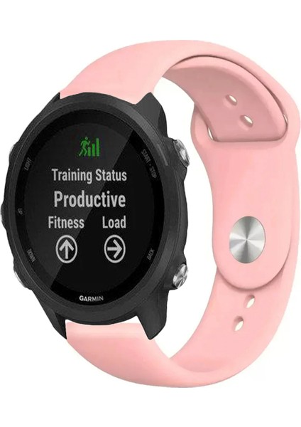 Garmin Forerunner 245 / 245 Music ile Uyumlu Kordon Yumuşak Dokulu Esnek Jel Silikon Kayış