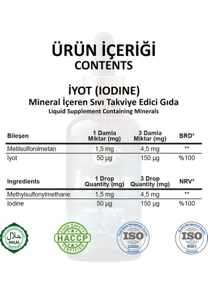 Msm Iyot (Msm Iodine) 50 ml fiyatları