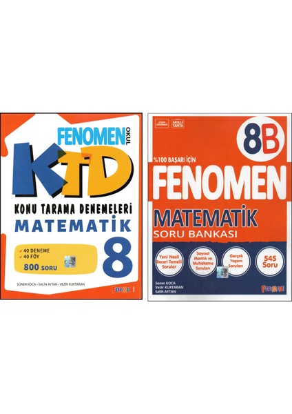 Fenomen 8.sınıf Matematik Ktd + Fenomen Matematik 8b (2 Kitap)