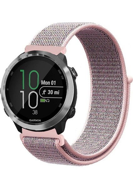 Garmin Forerunner 645 / 645 Music ile Uyumlu Kordon Cırt Cırtlı Spor Kumaş Kayış
