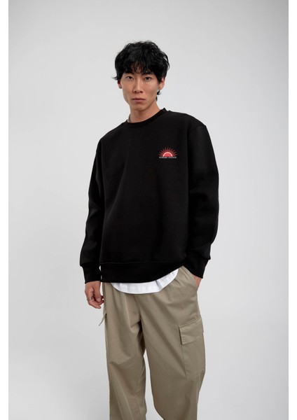 Siyah Güneş Baskılı Sweatshirt fiyatları