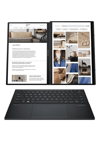 Zenbook Duo Intel Core Ultra 7 255H 32GB Ddr5 2tb SSD Intel Arc Graphics WIN11PRO 14" 3k OLED 120Hz 500NITS Dokunmatik Taşınabilir Bilgisayar UX8406CAP03 + Zettaçanta fırsatları