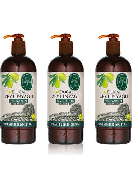 Doğal Zeytinyağlı Sıvı Sabun - 750 ml 3 Adet