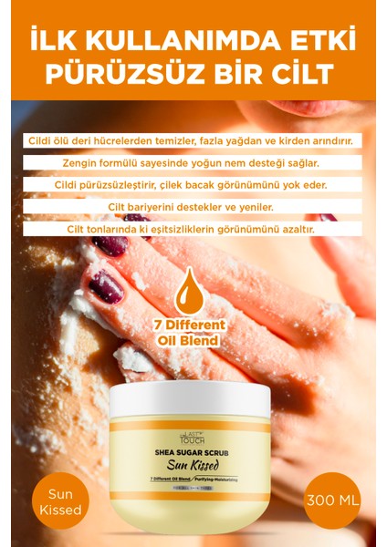 Body Scrub Besleyici, Nemlendirici ve Arındırıcı, Shea Şeker Scrub 300 ml ( Sun Kissed )
