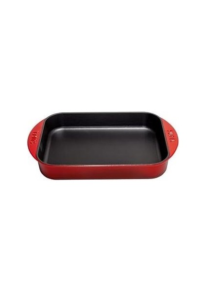 Döküm 23X31 cm Dikdörtgen Düz Tepsi Kırmızı