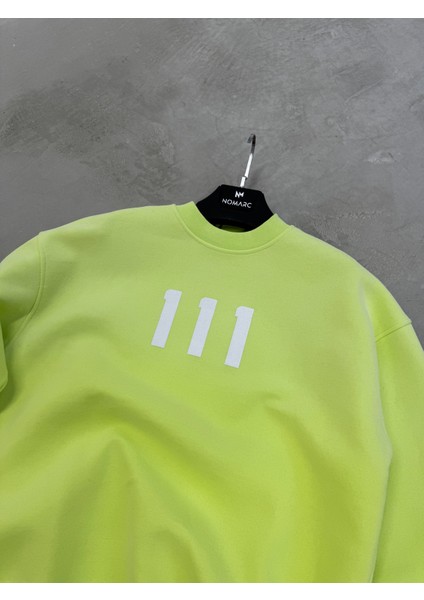 Fosforlu Yeşil 111 Baskılı Swaetshirt fiyatları