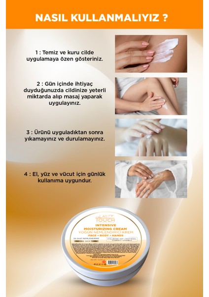 Doğal ve İçerikli Yoğun Nemlendirici Bakım Kremi ( El, Yüz ve Vücut İçin ) 150 ml indirimleri