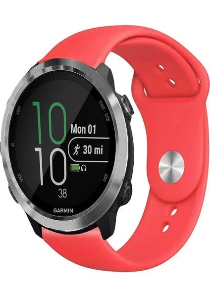 Garmin Forerunner 645 / 645 Music ile Uyumlu Kordon Yumuşak Dokulu Esnek Jel Silikon Kayış