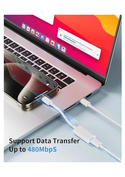 Mac-Book iPhone ile Uyumlu Şarj Data Kablosu 15 ve Üstü Çevirici Type-C To Lightninng Adaptör modelleri