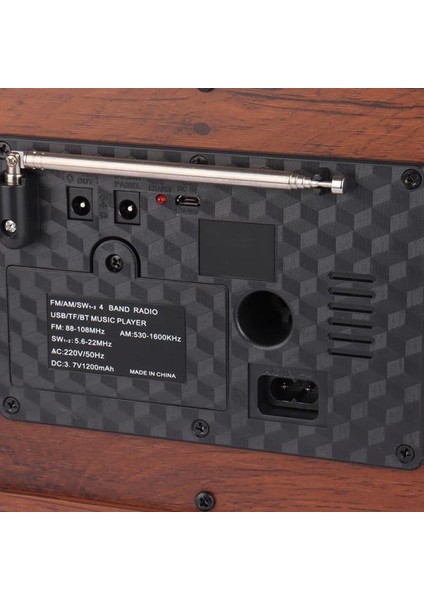 Büyük Boy Retro Radyo Taşınabilir Bluetooth Speaker ve Hoparlör Klasik Antika Tarzı Iç ve Dış Mekan Multiband USB Girişli Dekoratif Klasik Radyo 30,5X18X11,5 cm 3299BT (Koyu Kahverengi)