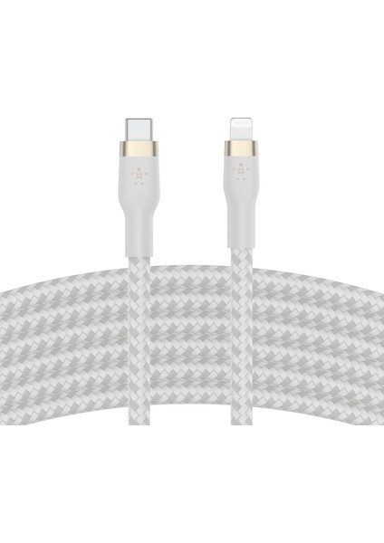 Boostcharge Pro Flex Örgülü USB Tip C - Yıldırım Kablosu (2m/6,6ft), Mfi Sertifikalı 20W Hızlı Şarj Pd Güç Dağıtımı - Beyaz