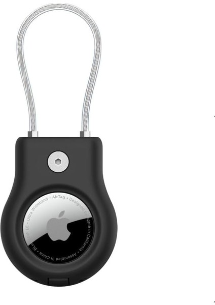 Airtag Için Örgülü Metal Kablolu Kılıf - Siyah