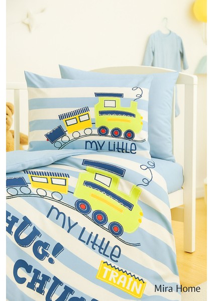 Dijital Baskılı 3D Pamuklu Yenidoğan Bebek Nevresim Takımı My Little Train fiyatları