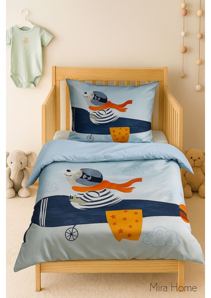 Dijital Baskılı 3D Pamuklu Yenidoğan Bebek Nevresim Takımı Fly Foggy