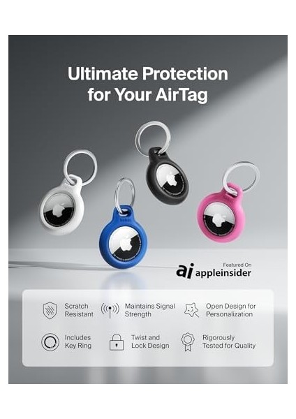 Airtag Için Anahtarlıklı Secure Holder - Siyah fiyatları