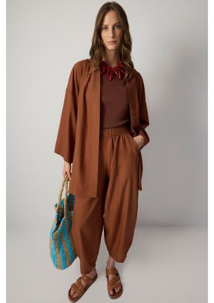 Viskon Kimono Pantolon Takım