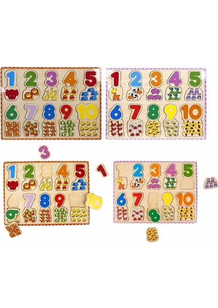 1006609 Tahta Bultak Rakamlar Hayvanlı